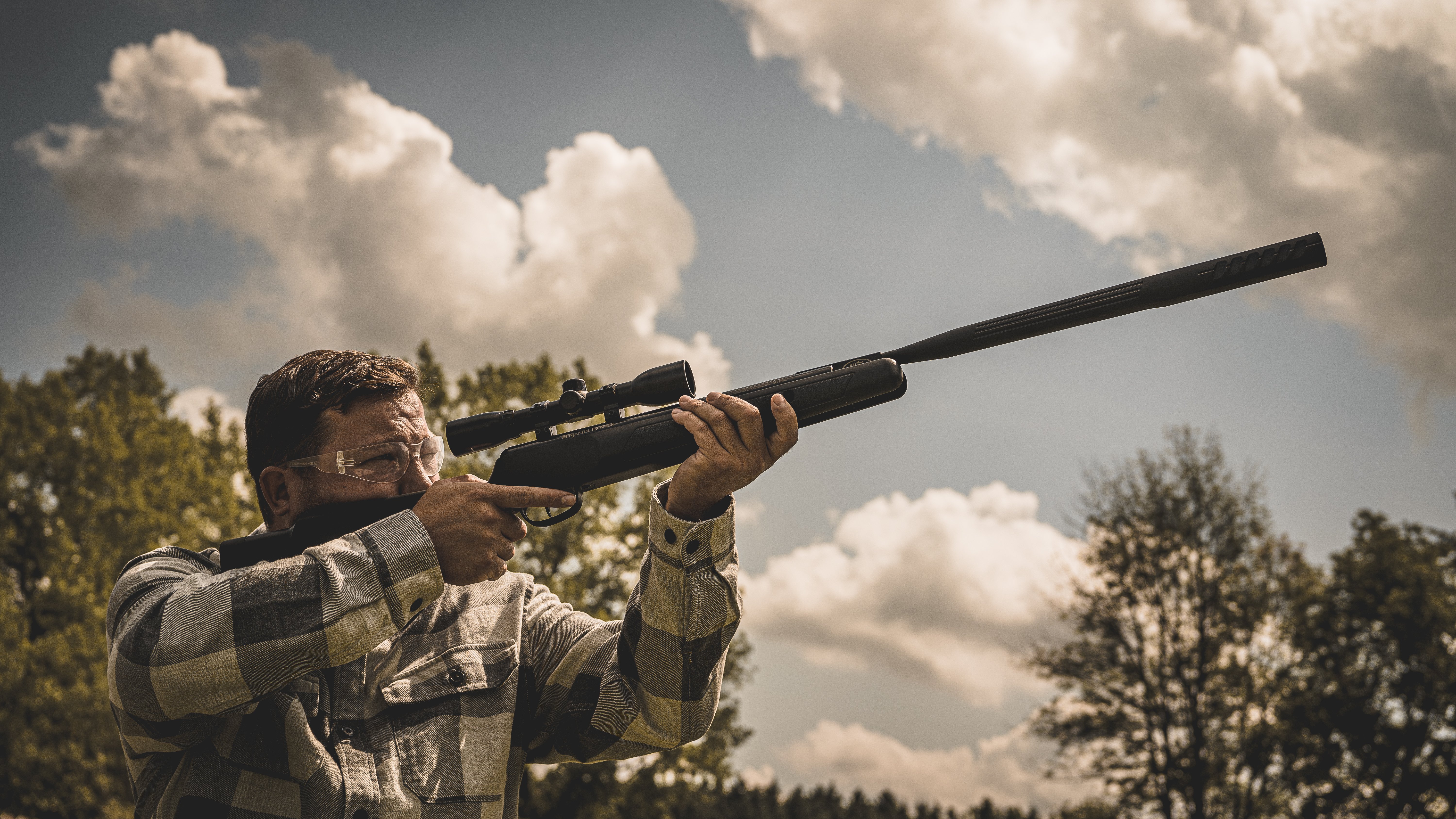 A hunter aiming a Benjamin Prowler NP